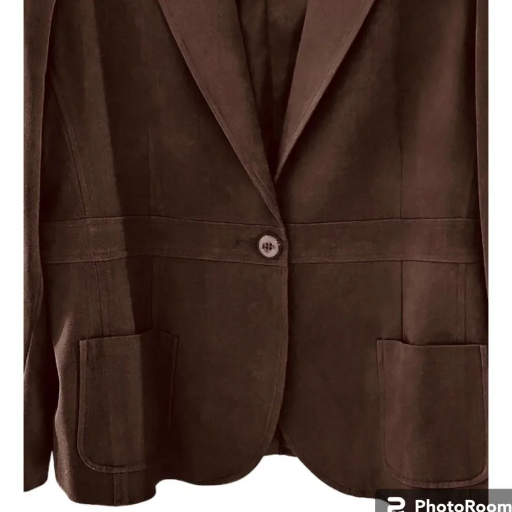 💐🌷Sag Harbor Brown Blazer Size 16 EUC - Picture 3 of 6